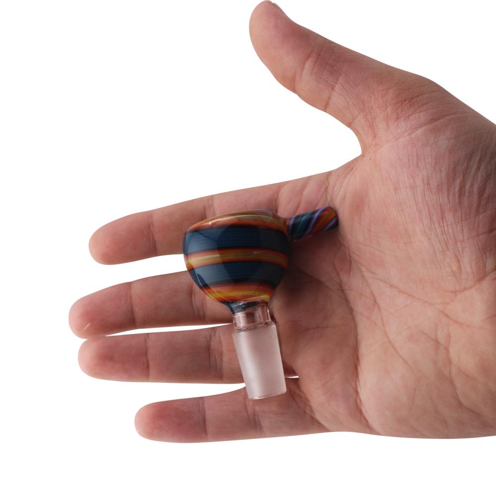 14 mm Male Art Swirl Bowl-Blue Mix