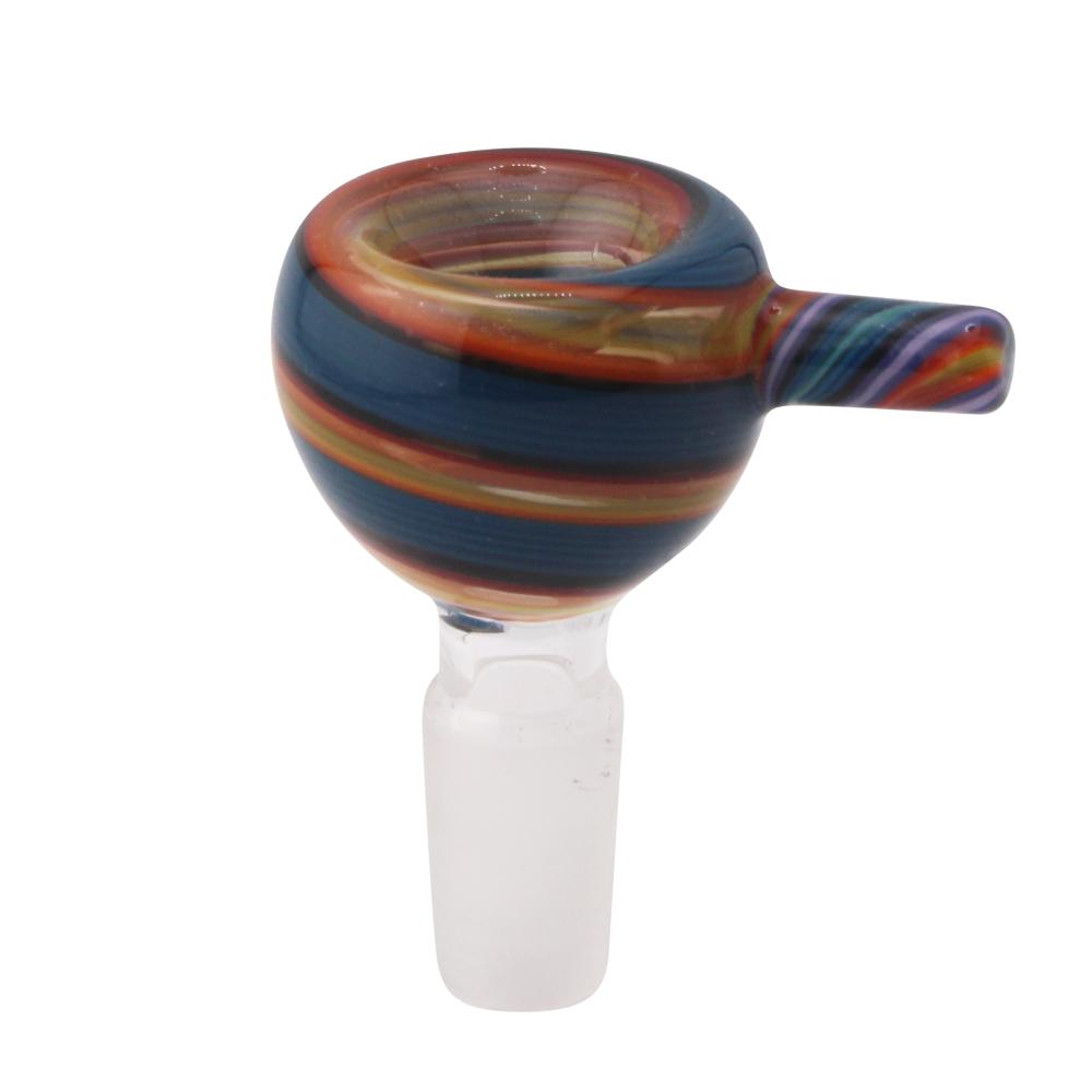 14 mm Male Art Swirl Bowl-Blue Mix