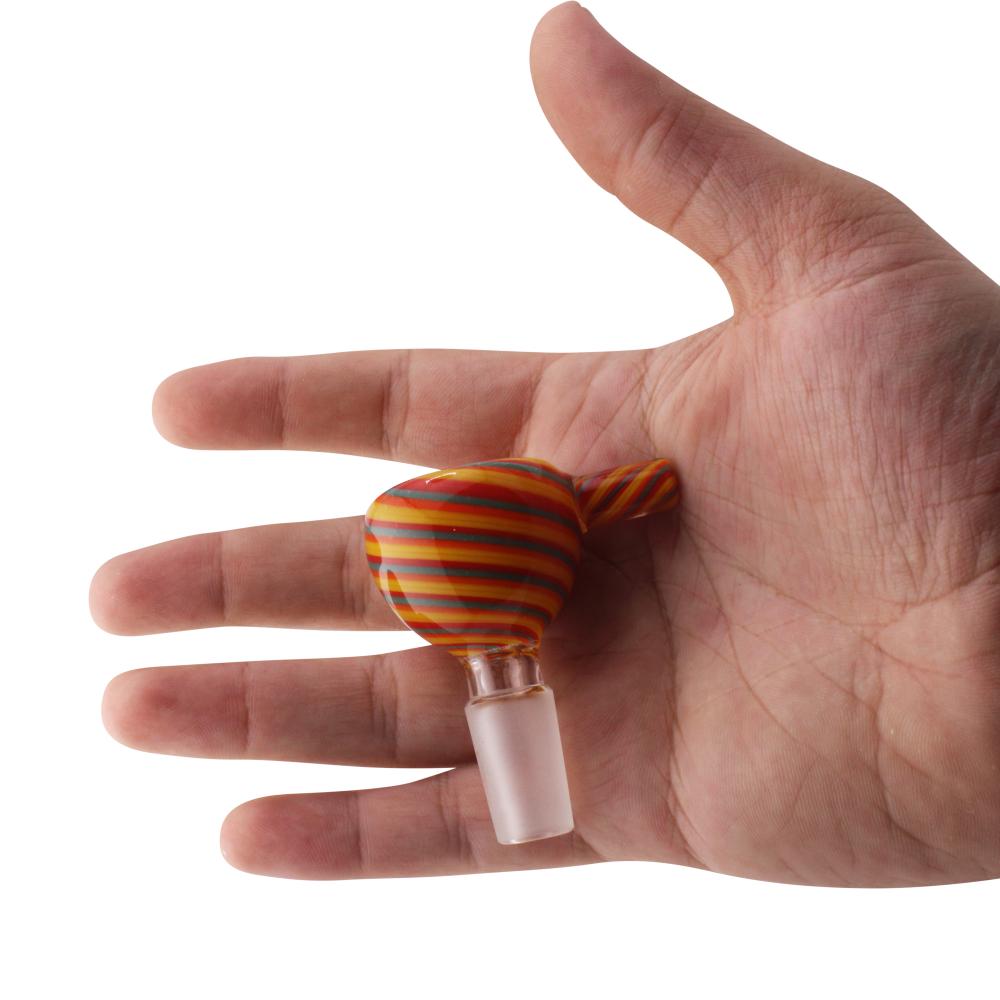 14 mm Male Art Swirl Bowl-Orange Mix