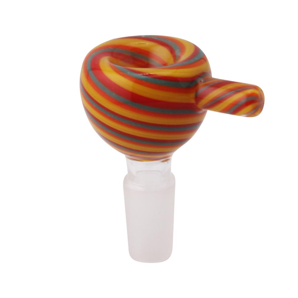 14 mm Male Art Swirl Bowl-Orange Mix