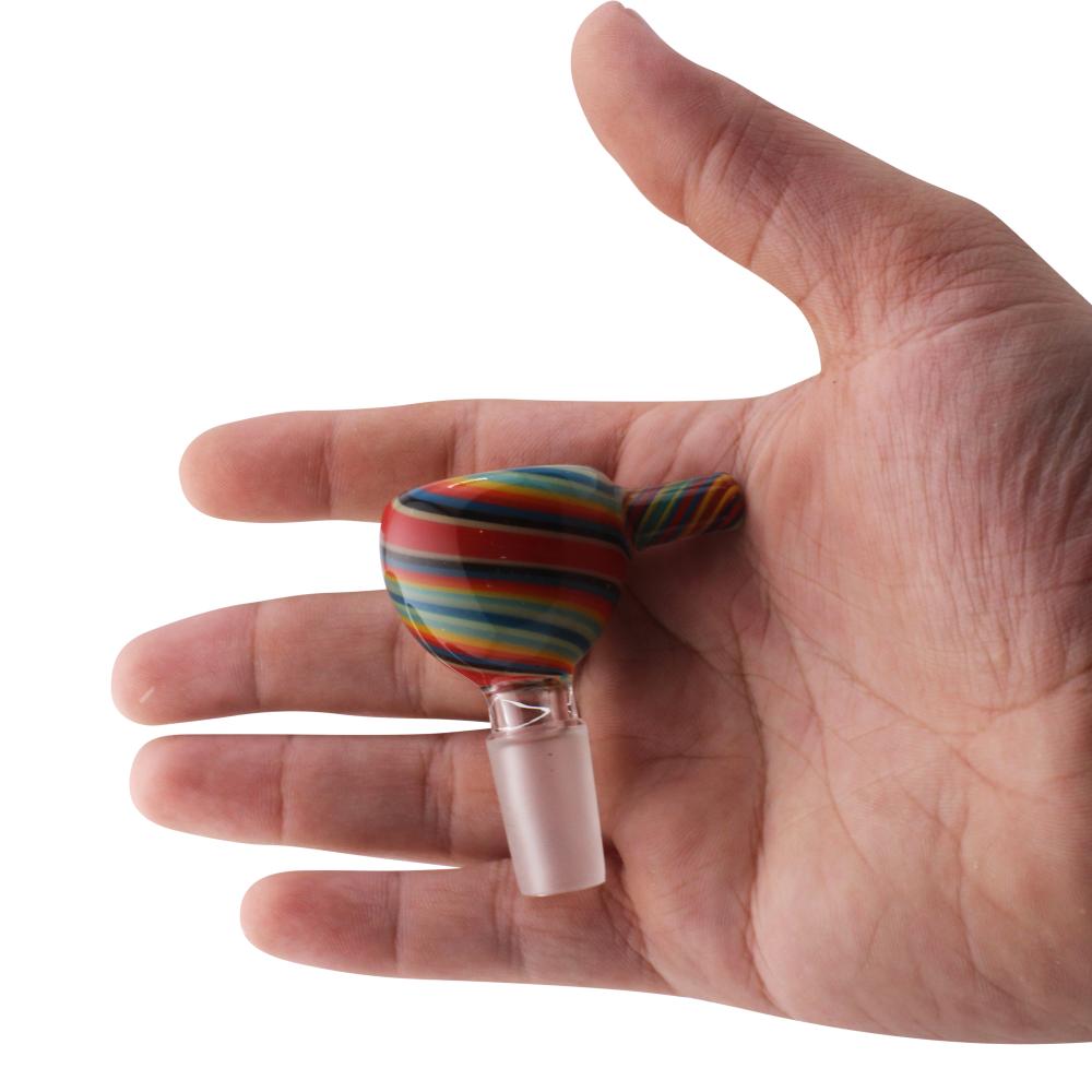 14 mm Male Art Swirl Bowl-Red Mix