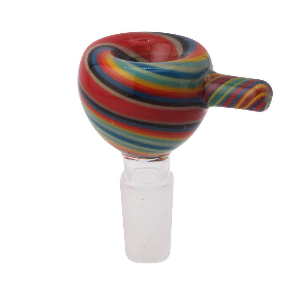 14 mm Male Art Swirl Bowl-Red Mix