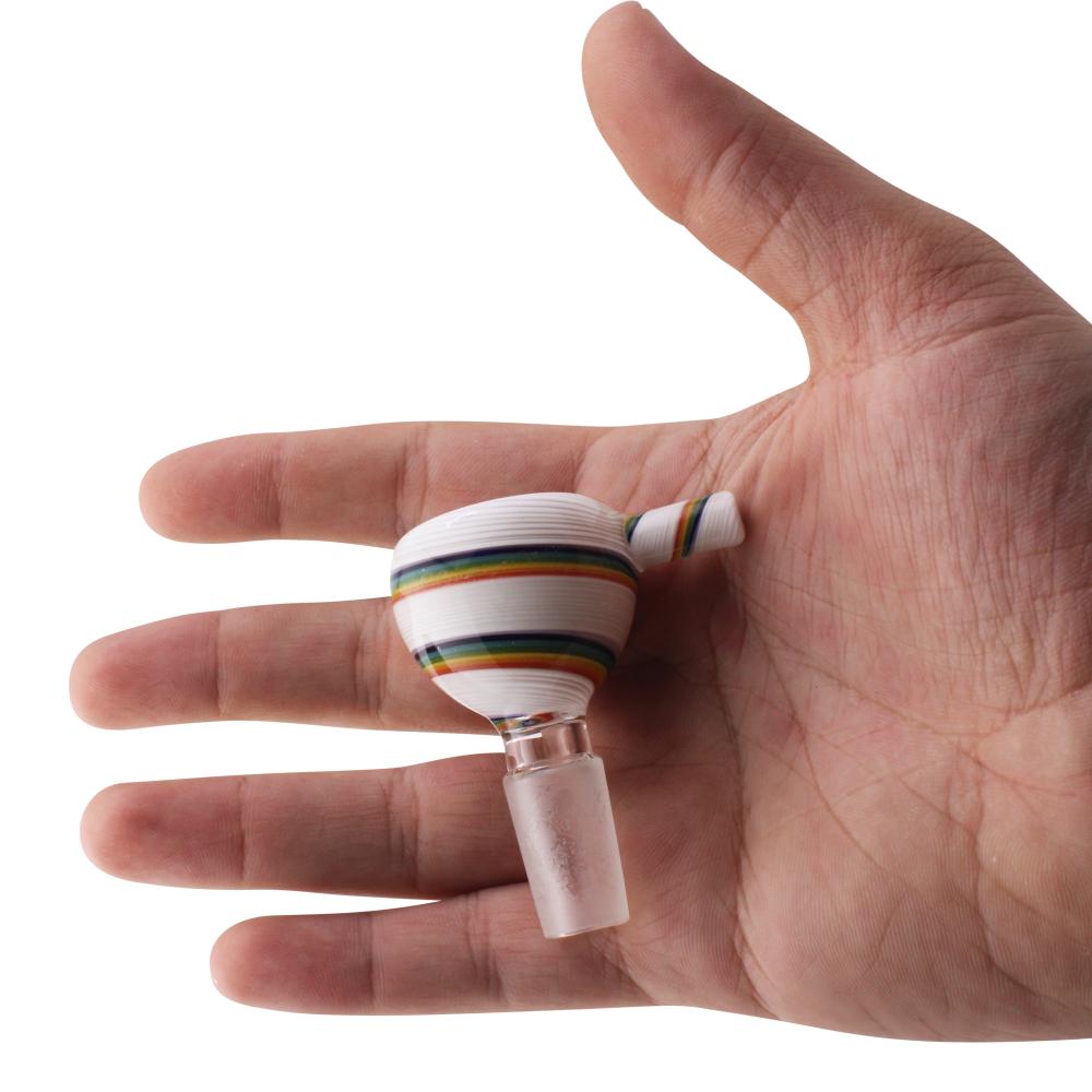 14 mm Male Art Swirl Bowl-White