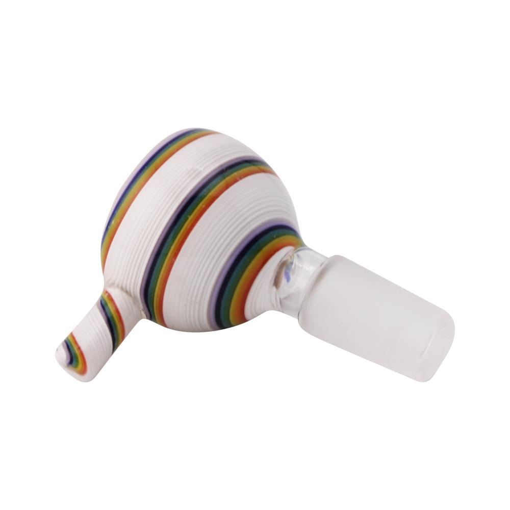 14 mm Male Art Swirl Bowl-White