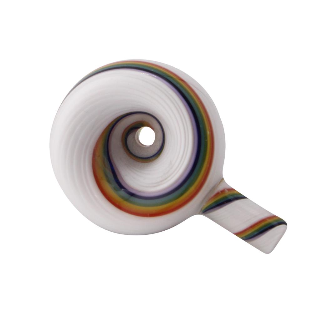 14 mm Male Art Swirl Bowl-White