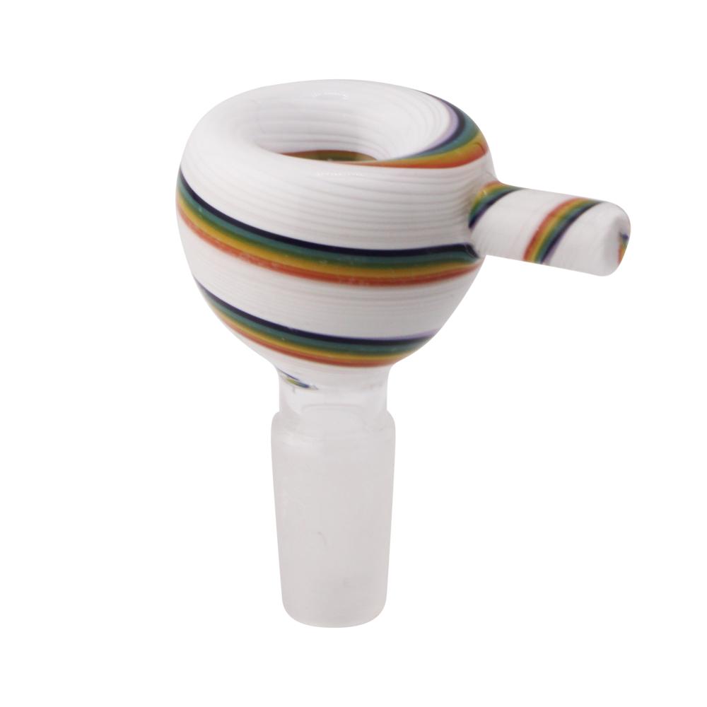 14 mm Male Art Swirl Bowl-White