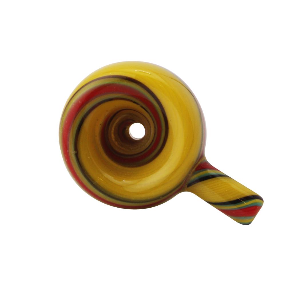 14 mm Male Art Swirl Bowl-Yellow