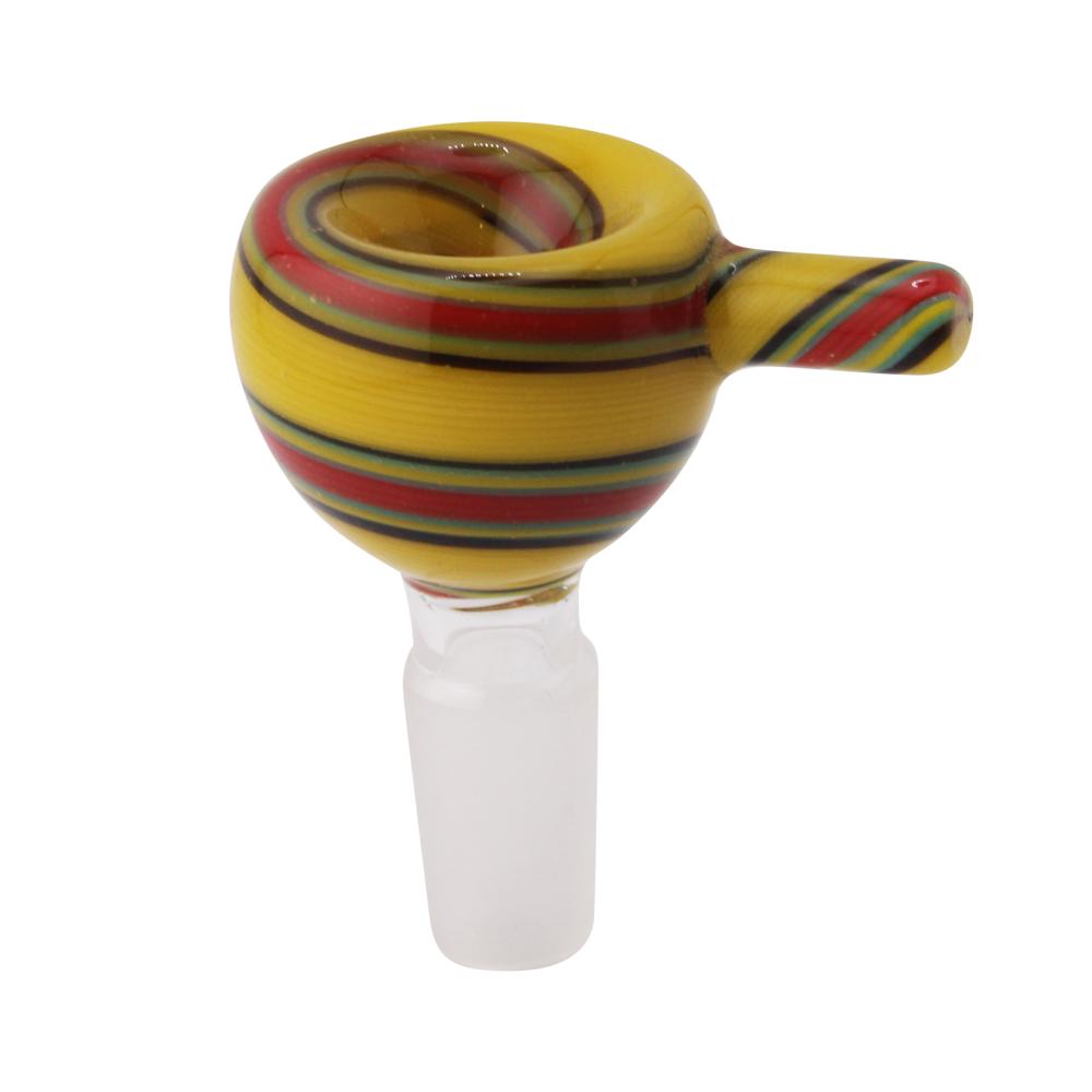 14 mm Male Art Swirl Bowl-Yellow