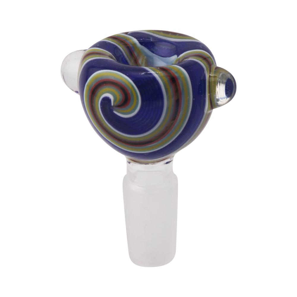 14 mm Male Azure Ribbon Bowl With Handle-Dark Blue