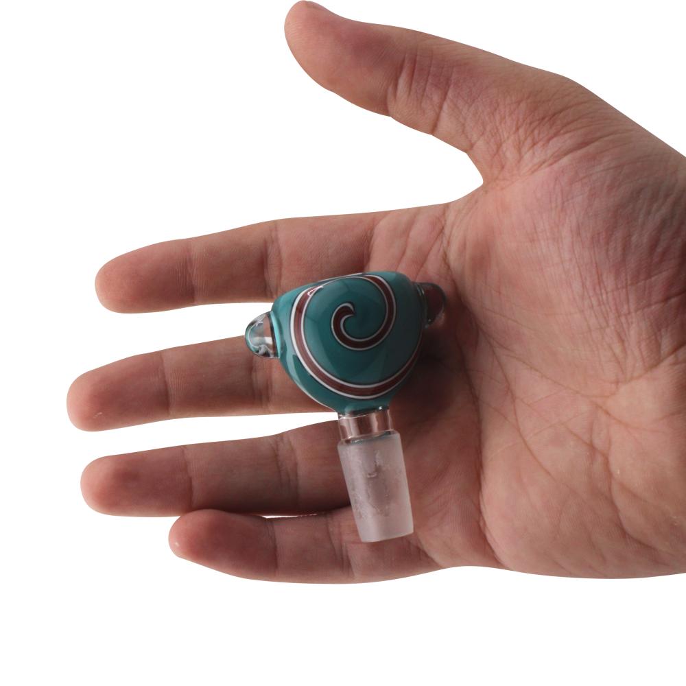 14 mm Male Azure Ribbon Bowl With Handle-Light Blue