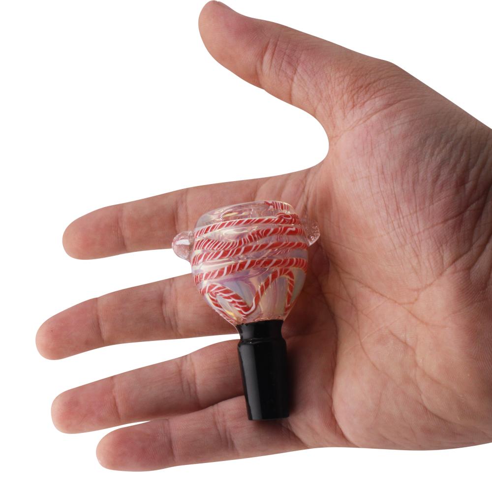14 mm Male Candy Cane Swirl Bowl-Red
