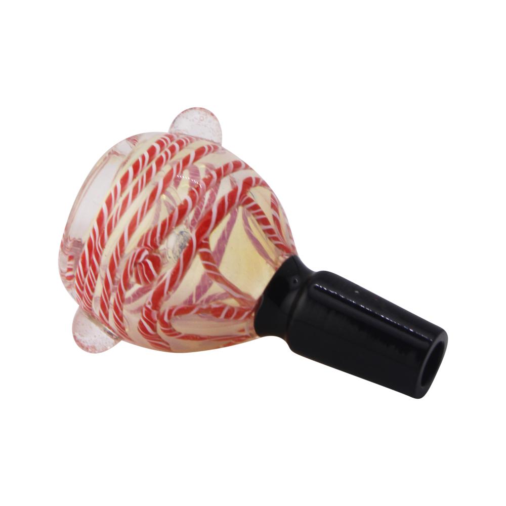 14 mm Male Candy Cane Swirl Bowl-Red