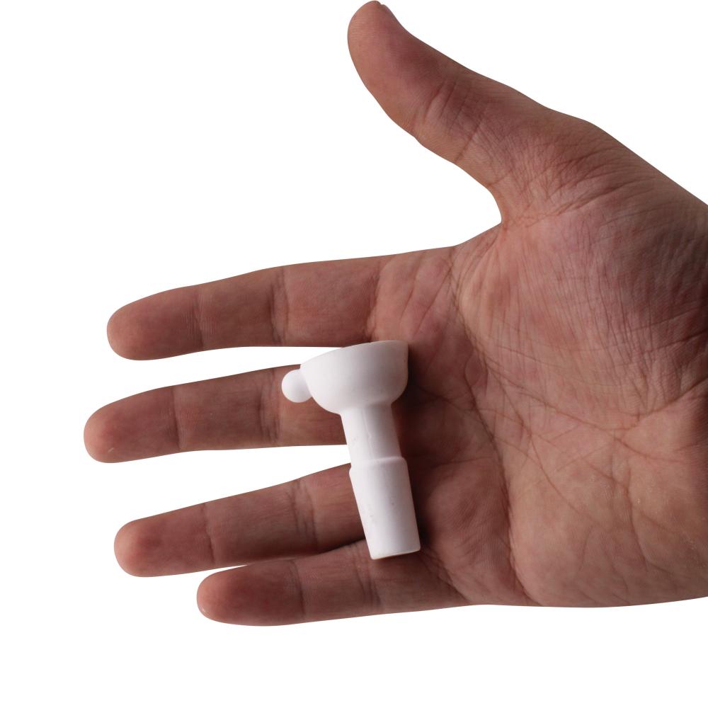 14 mm Male Ceramic Bowl With Handle-White