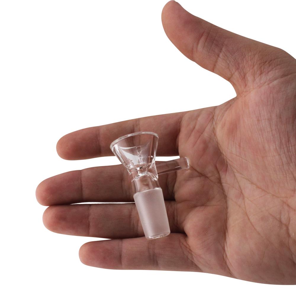 14 mm Male Clear Honeycomb Bowl With Handle-Transparent