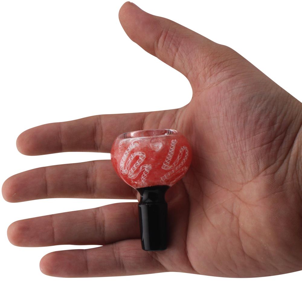 14 mm Male Coral Nebula Bowl With Handle-Red