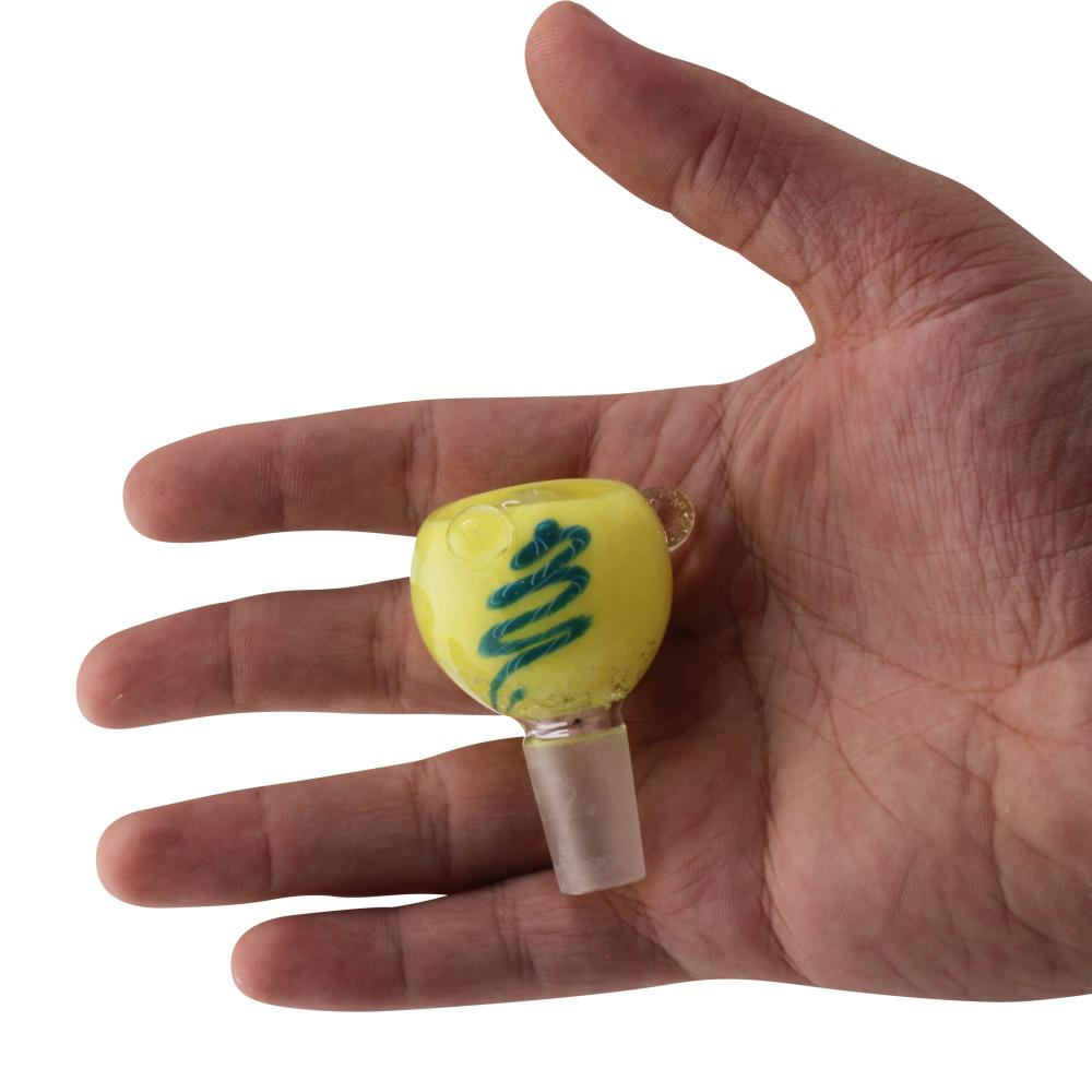 14 mm Male Drift Bowl With Handle-Yellow