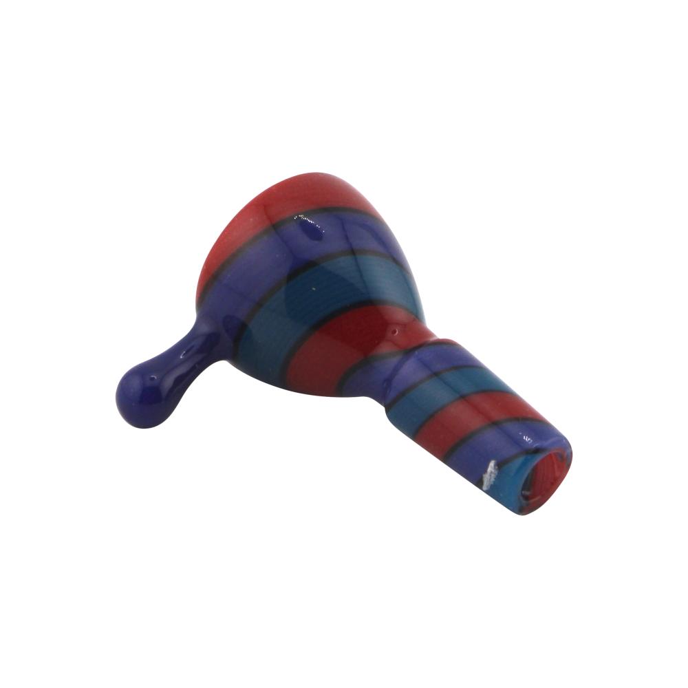 14 mm Male Fusion Stripe Bowl With Handle-Dark Blue Mix