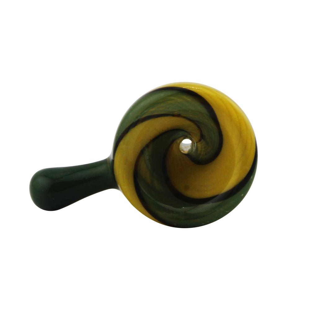 14 mm Male Fusion Stripe Bowl With Handle-Green Mix