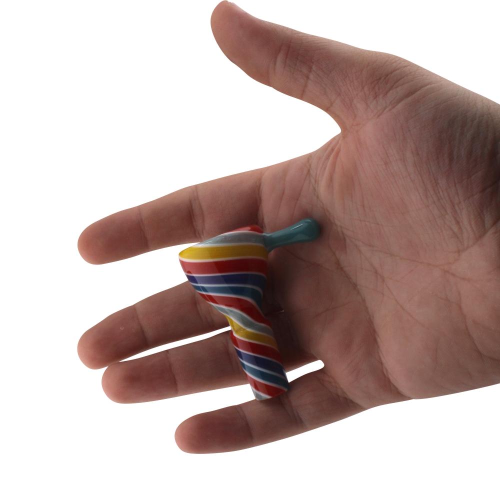 14 mm Male Fusion Stripe Bowl With Handle-Mix