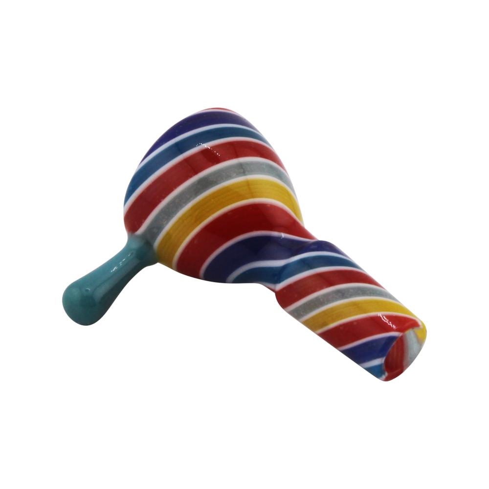 14 mm Male Fusion Stripe Bowl With Handle-Mix