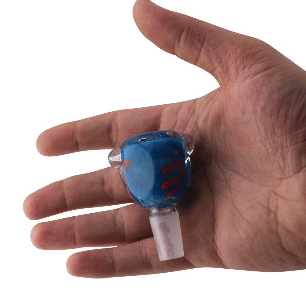 14 mm Male Handcrafted Bowl With Handle-Dark Blue