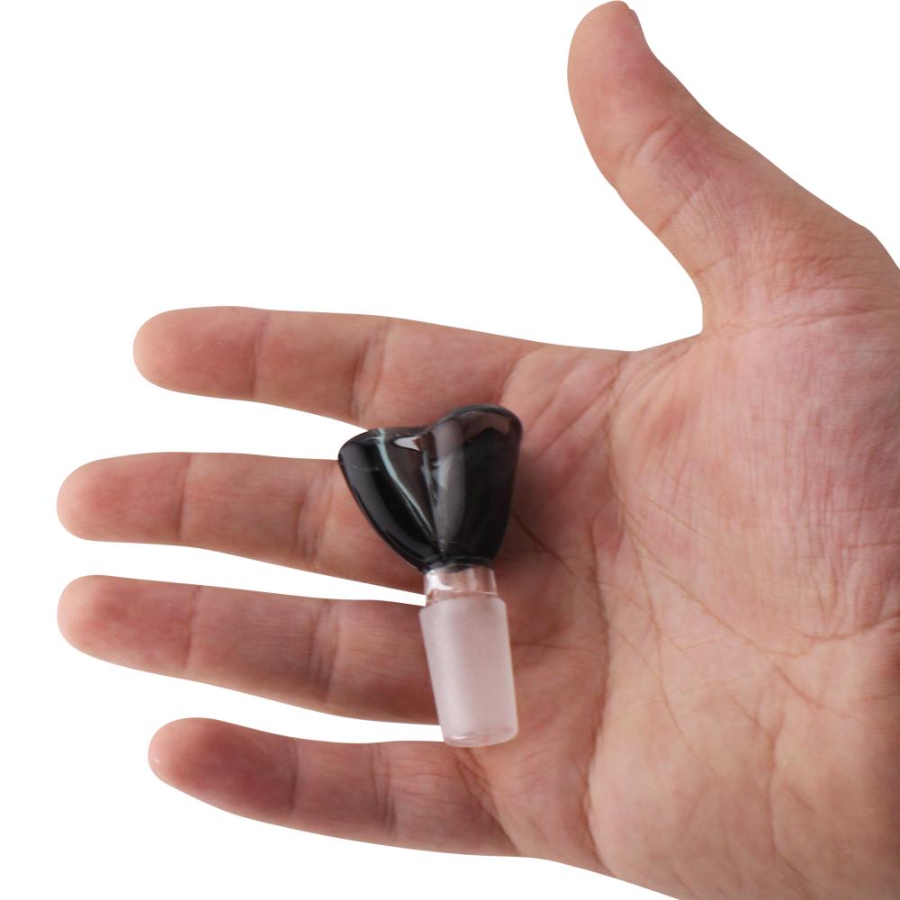 14 mm Male Heart Bowl-Black