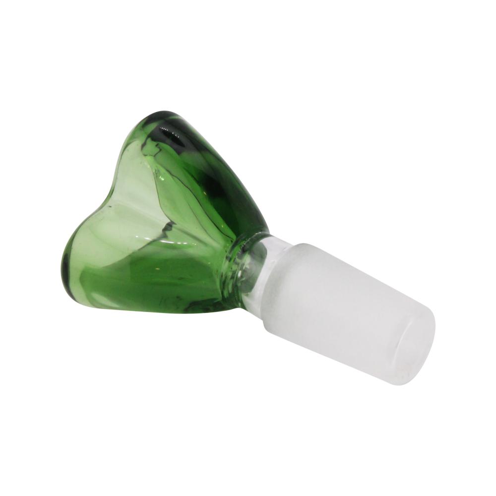 14 mm Male Heart Bowl-Green