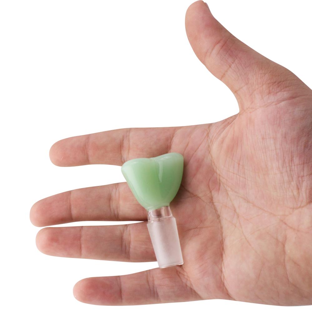 14 mm Male Heart Bowl-Light Green