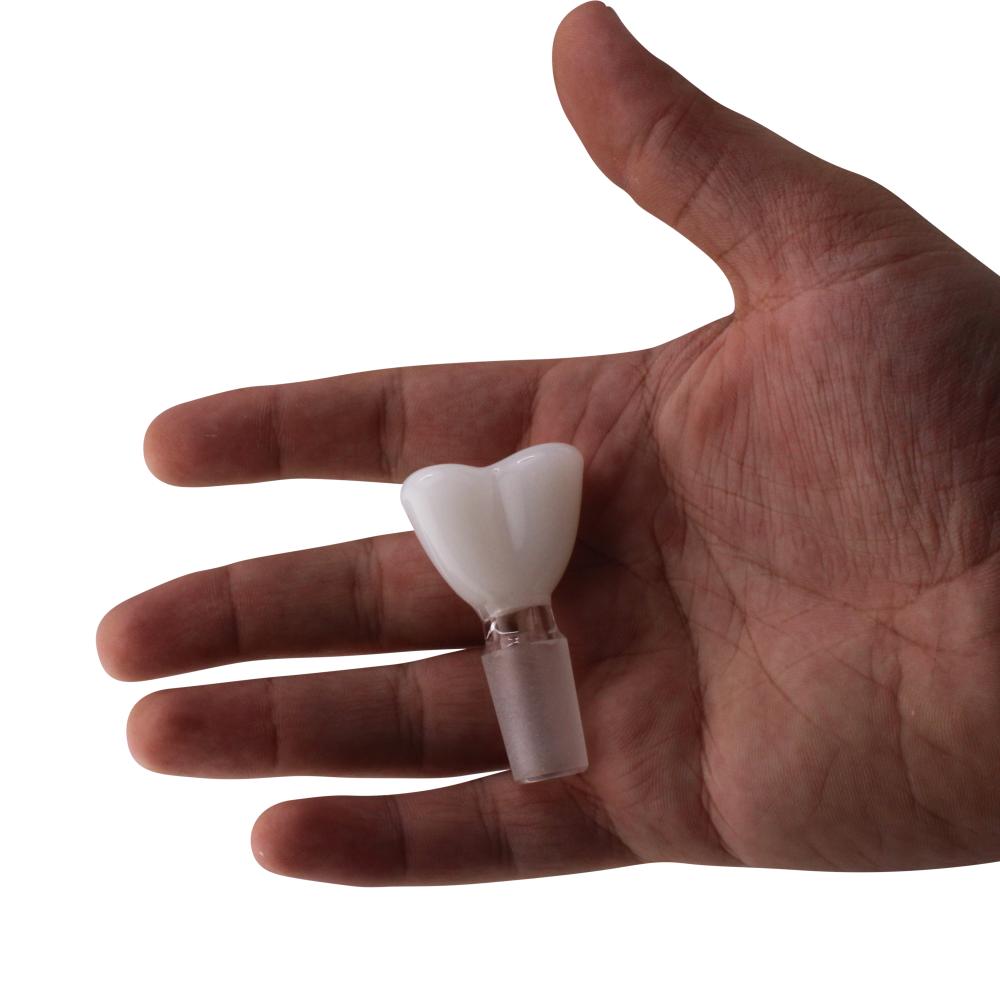 14 mm Male Heart Bowl-White