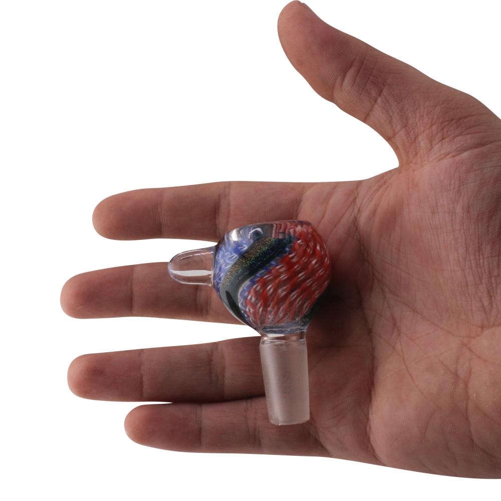 14 mm Male Mosaic Bowl With Handle-Blue Mix