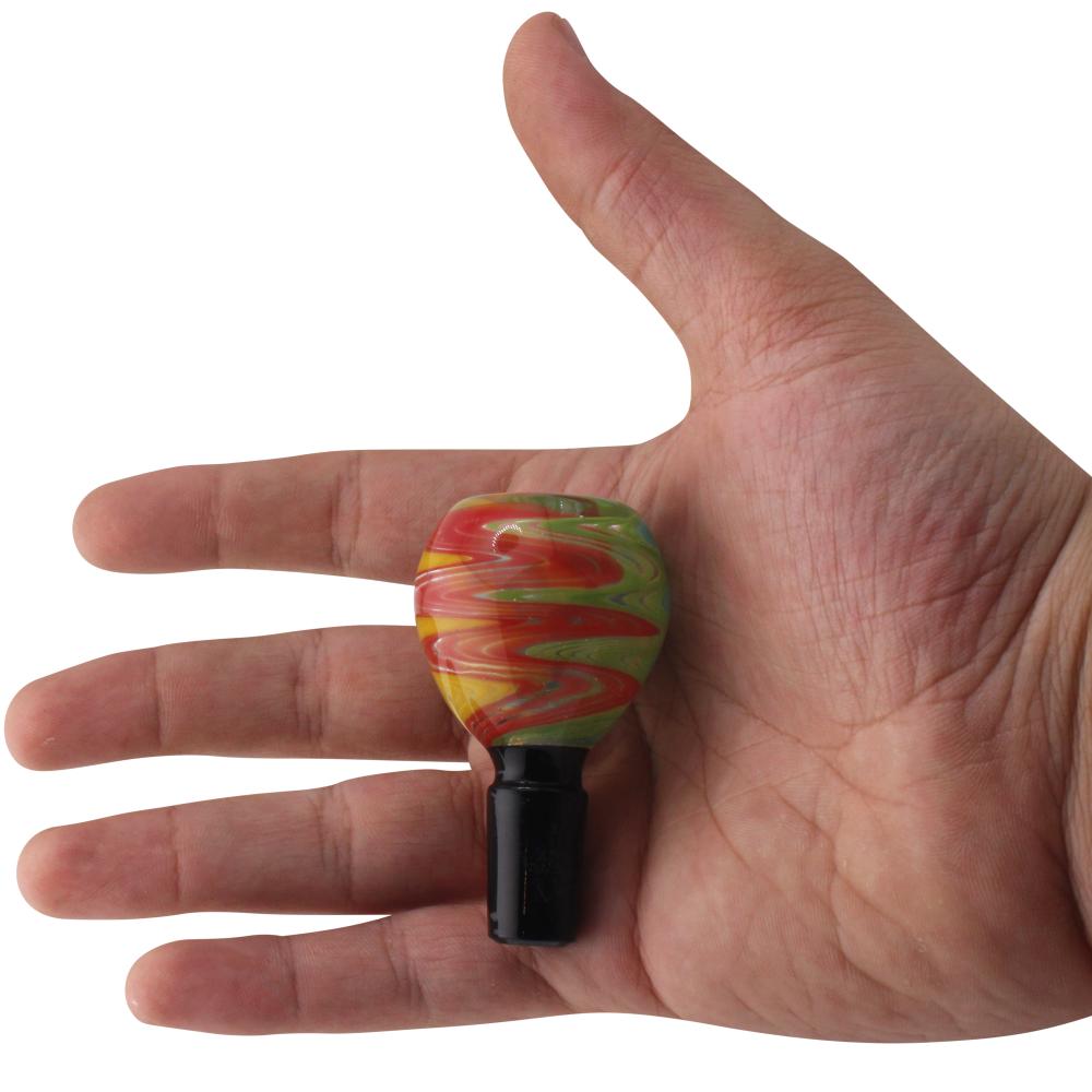 14 mm Male Ocean Ember Swirl Bowl-Multi Color