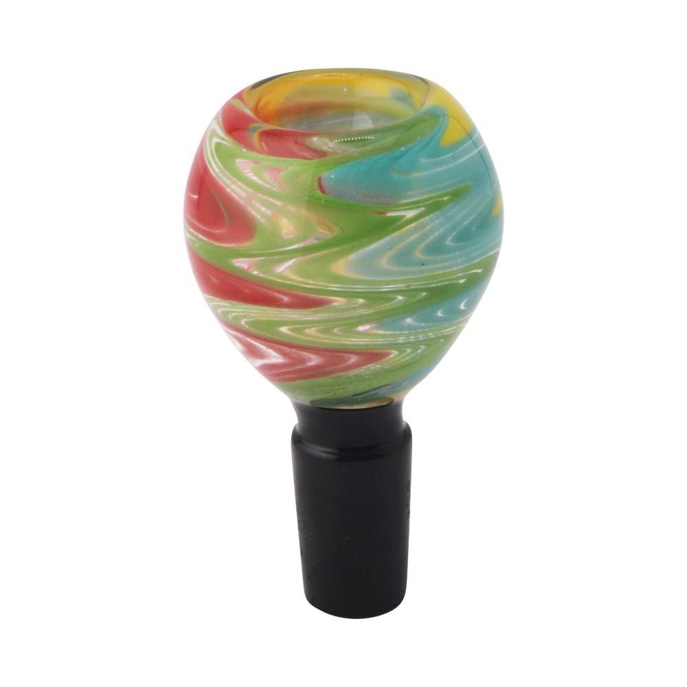14 mm Male Ocean Ember Swirl Bowl-Multi Color