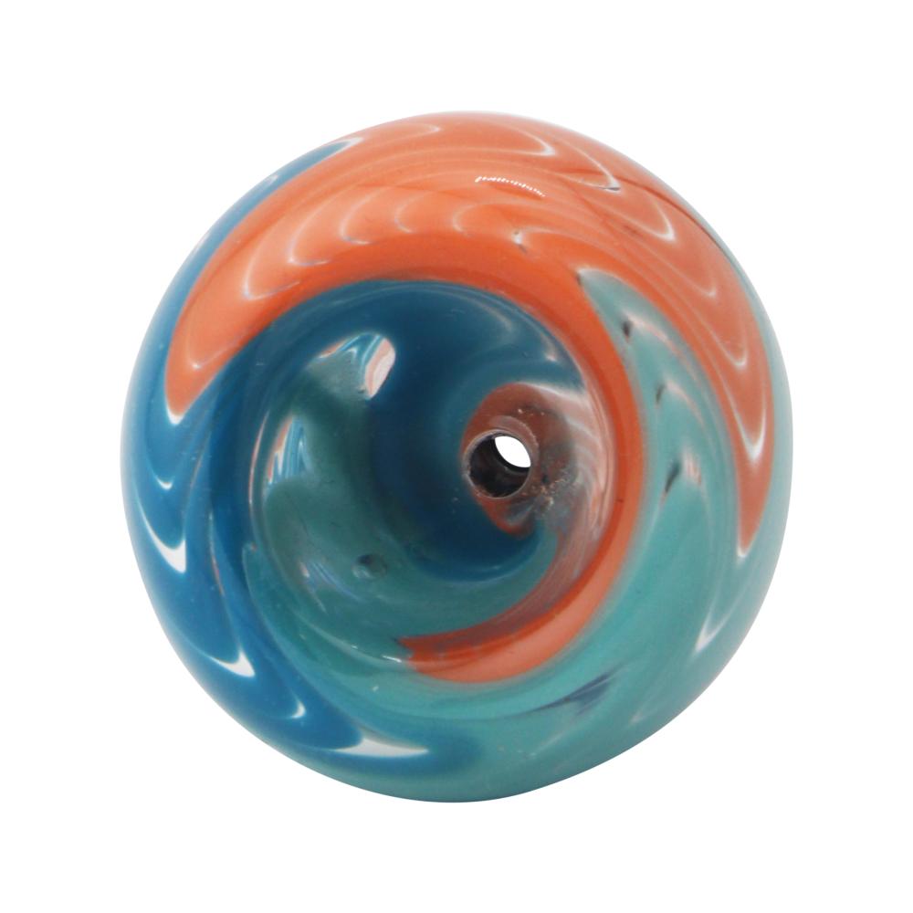 14 mm Male Ocean Ember Swirl Bowl-Orange and Blue