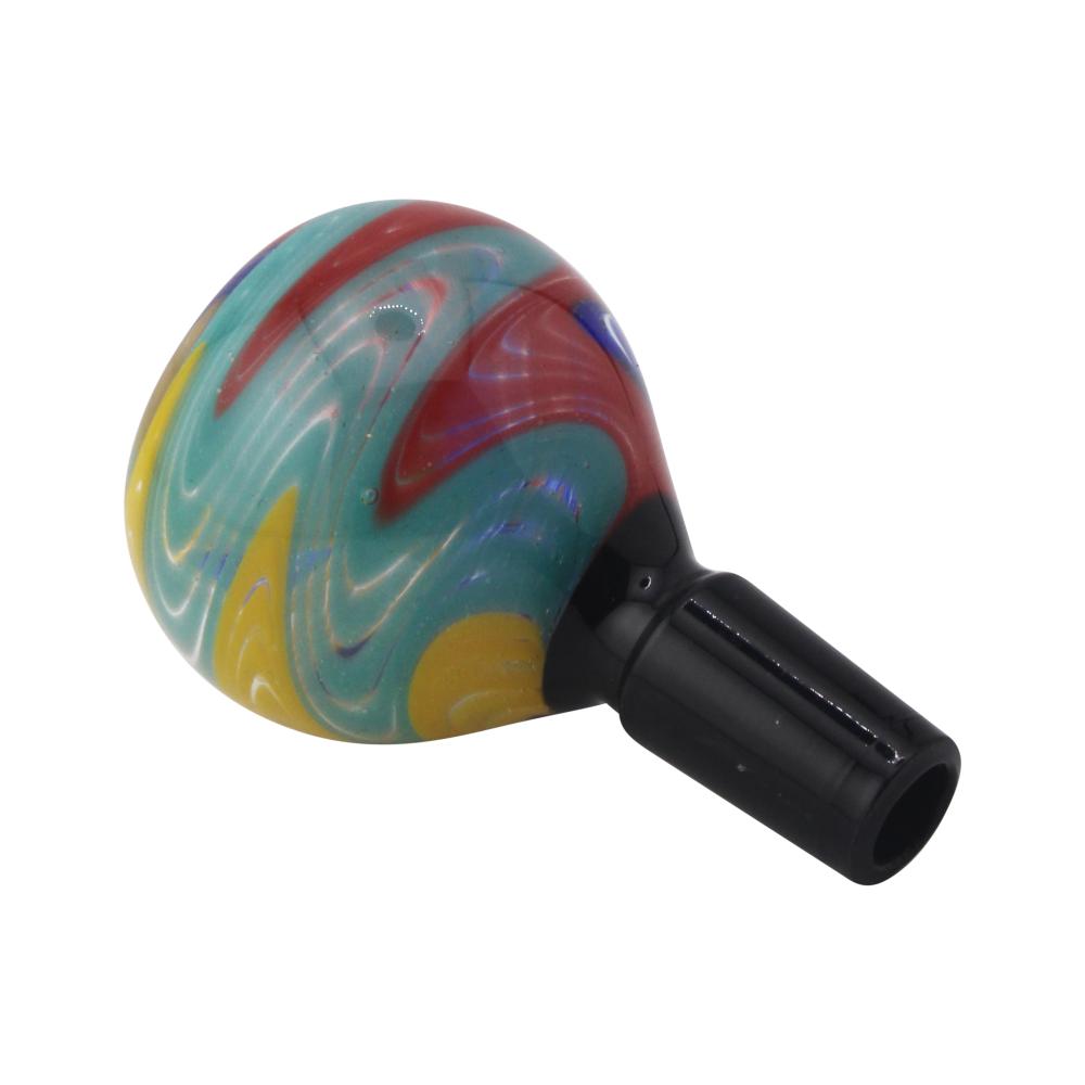 14 mm Male Ocean Ember Swirl Bowl-Red and Blue