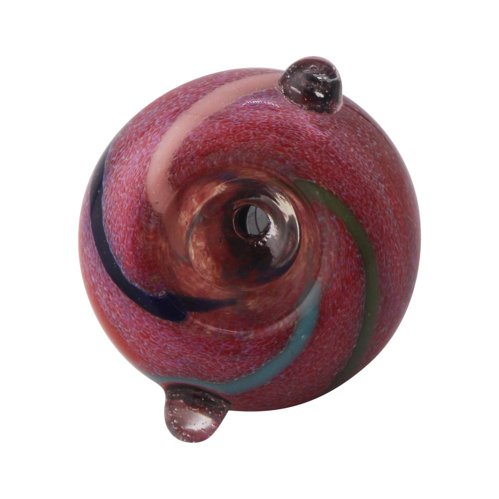 14 mm Male Opal Swirl Bowl With Handle-Dark Purple