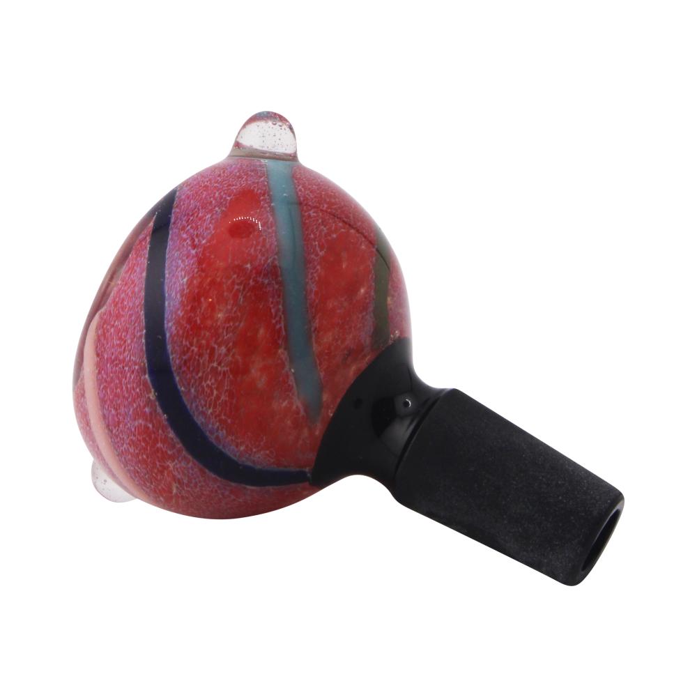 14 mm Male Opal Swirl Bowl With Handle-Dark Purple