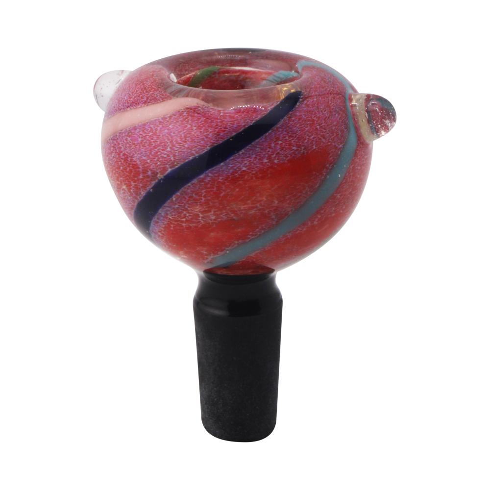 14 mm Male Opal Swirl Bowl With Handle-Dark Purple