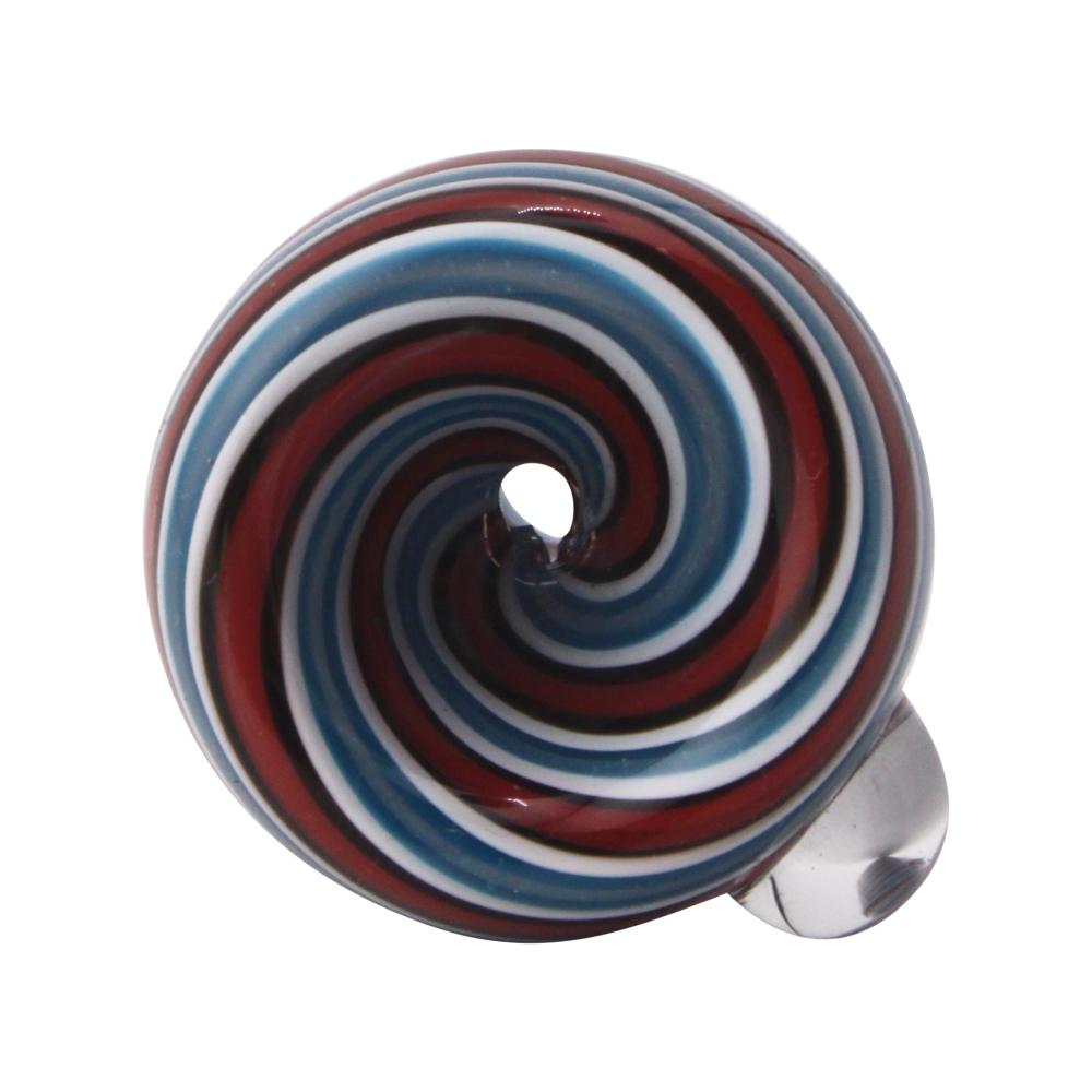14 mm Male Ribbon Swirl Bowl With Handle-Blue Mix