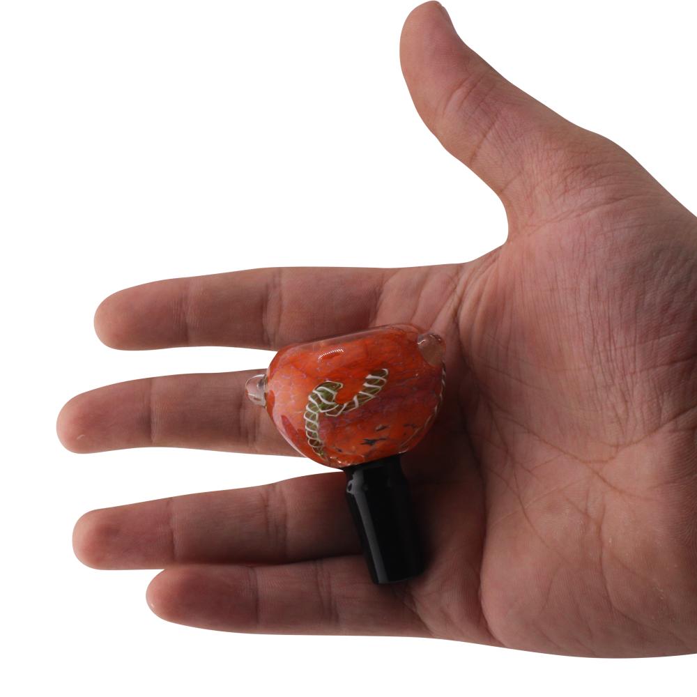 14 mm Male Scarlet Lace Bowl With Handle-Orange