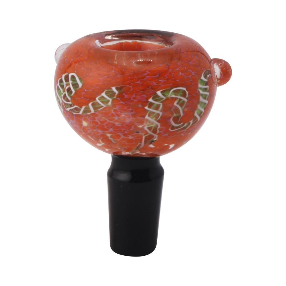 14 mm Male Scarlet Lace Bowl With Handle-Orange