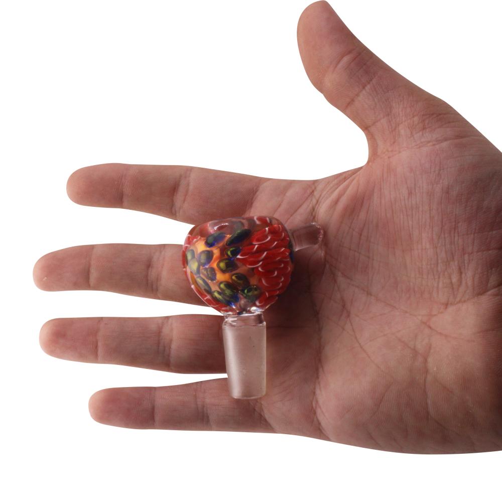 14 mm Male Speckle Bowl With Handle-Red