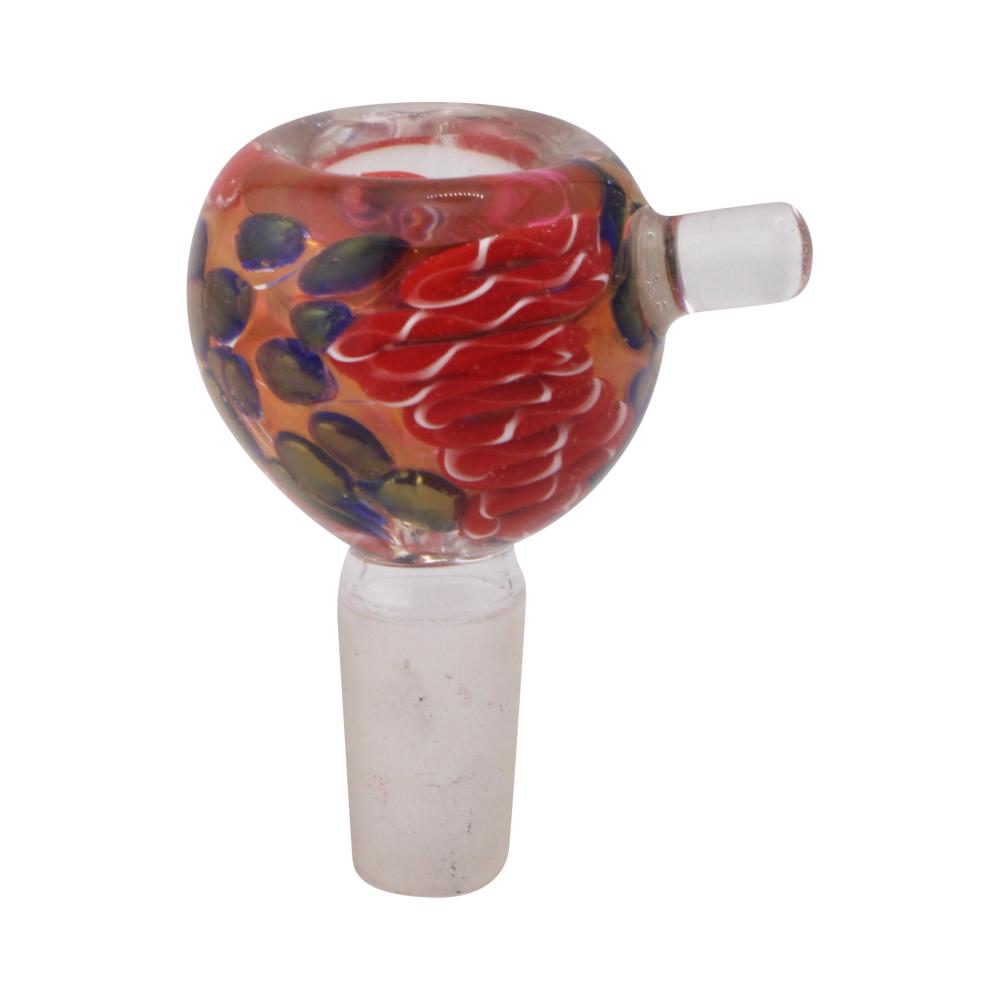 14 mm Male Speckle Bowl With Handle-Red