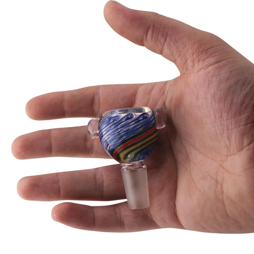 14 mm Male Spectrum Wave Bowl With Handle-Blue