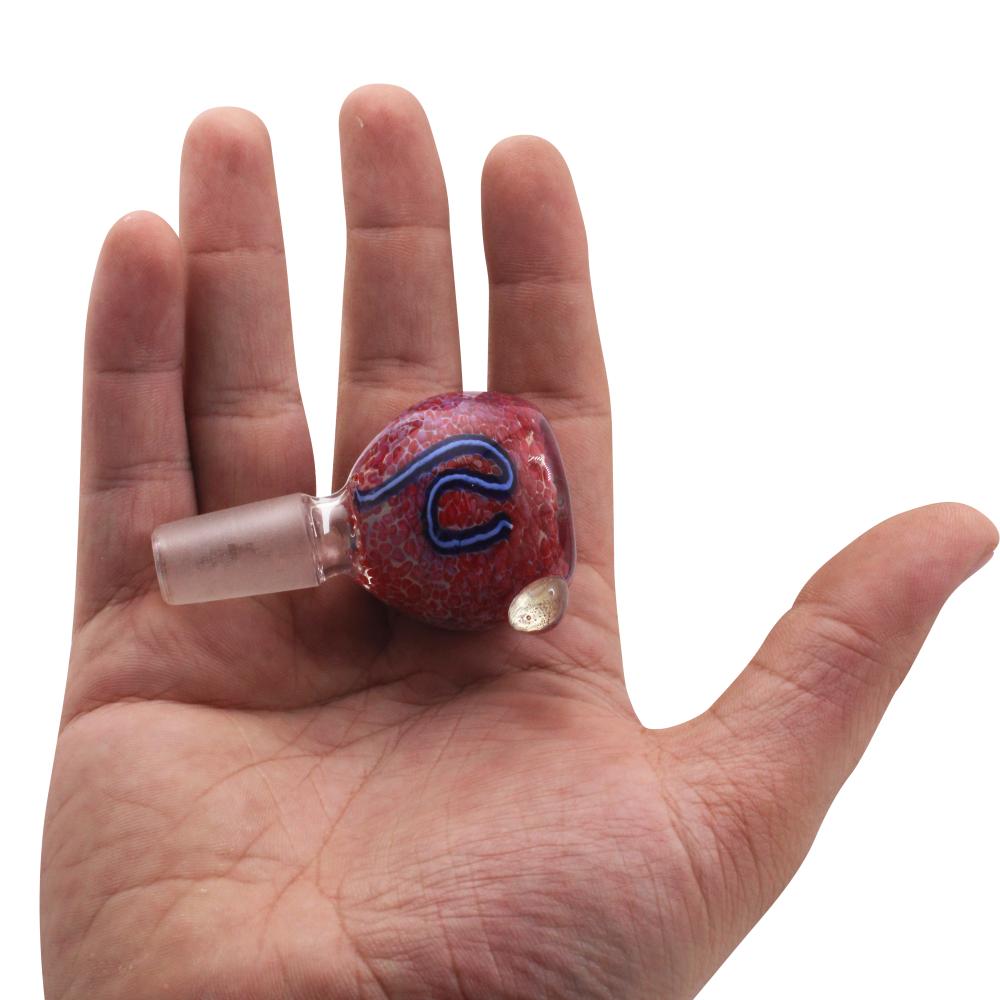 14 mm Male Tidal Wave Bowl With Handle-Red