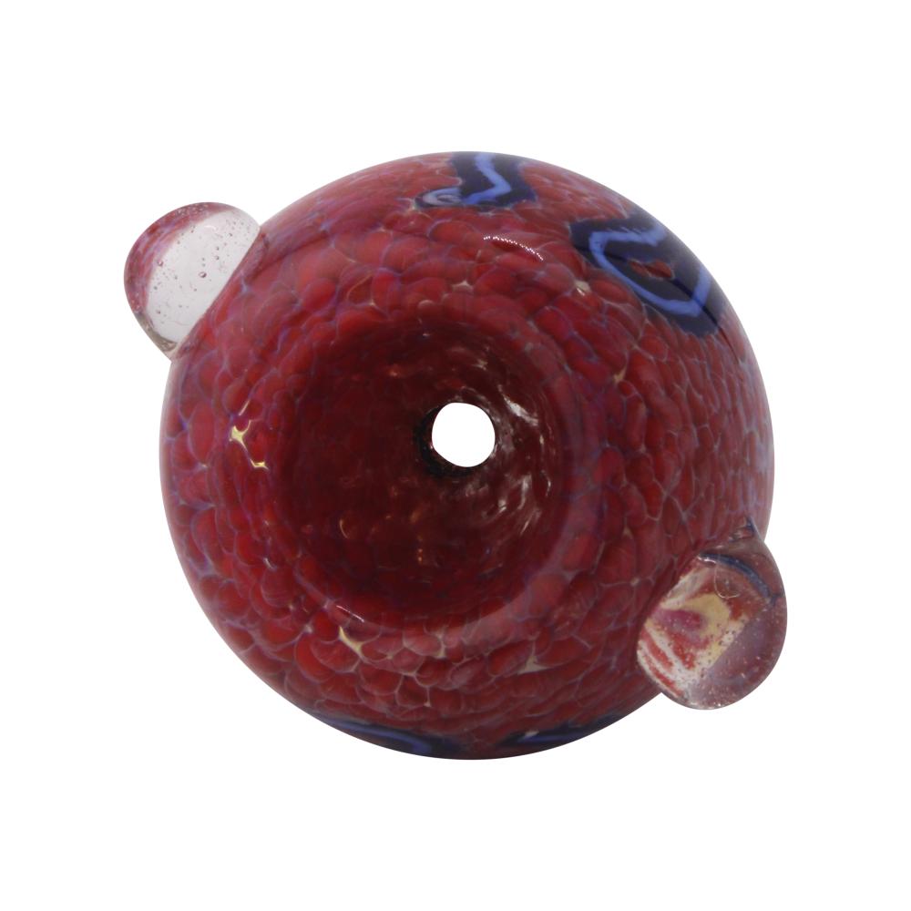 14 mm Male Tidal Wave Bowl With Handle-Red
