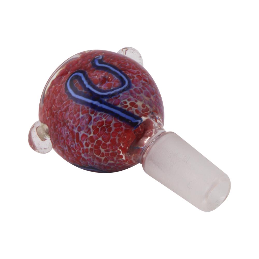 14 mm Male Tidal Wave Bowl With Handle-Red