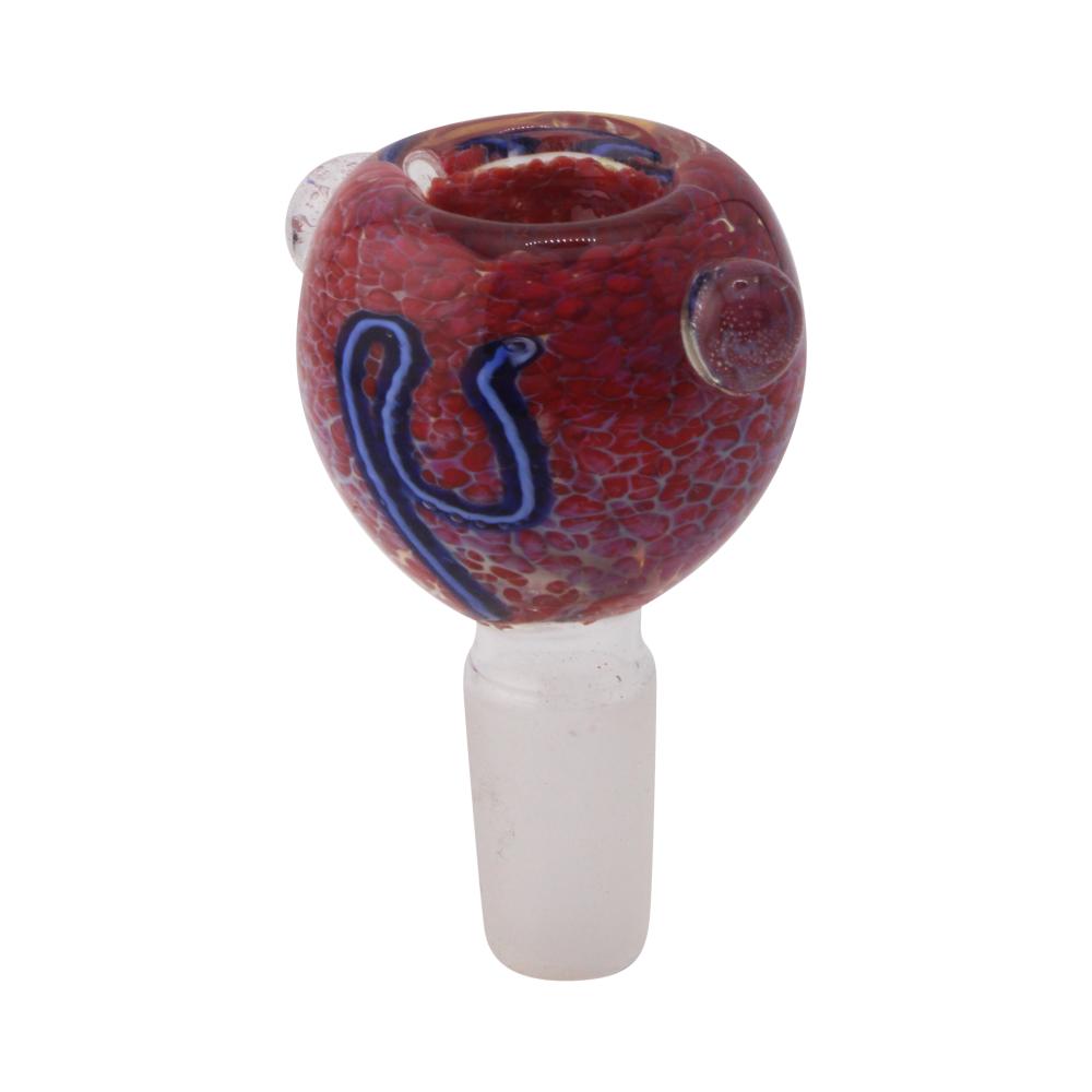 14 mm Male Tidal Wave Bowl With Handle-Red