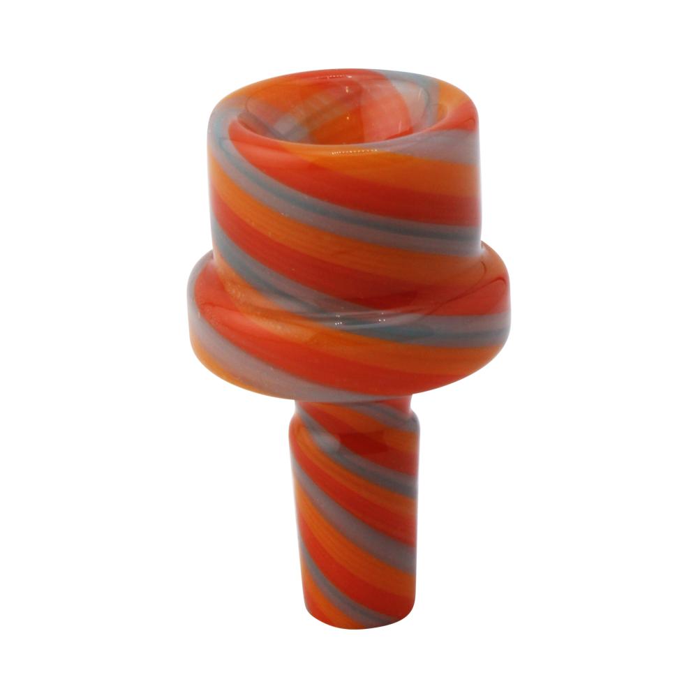 14 mm Male Vortex Swirl Bowl-Orange