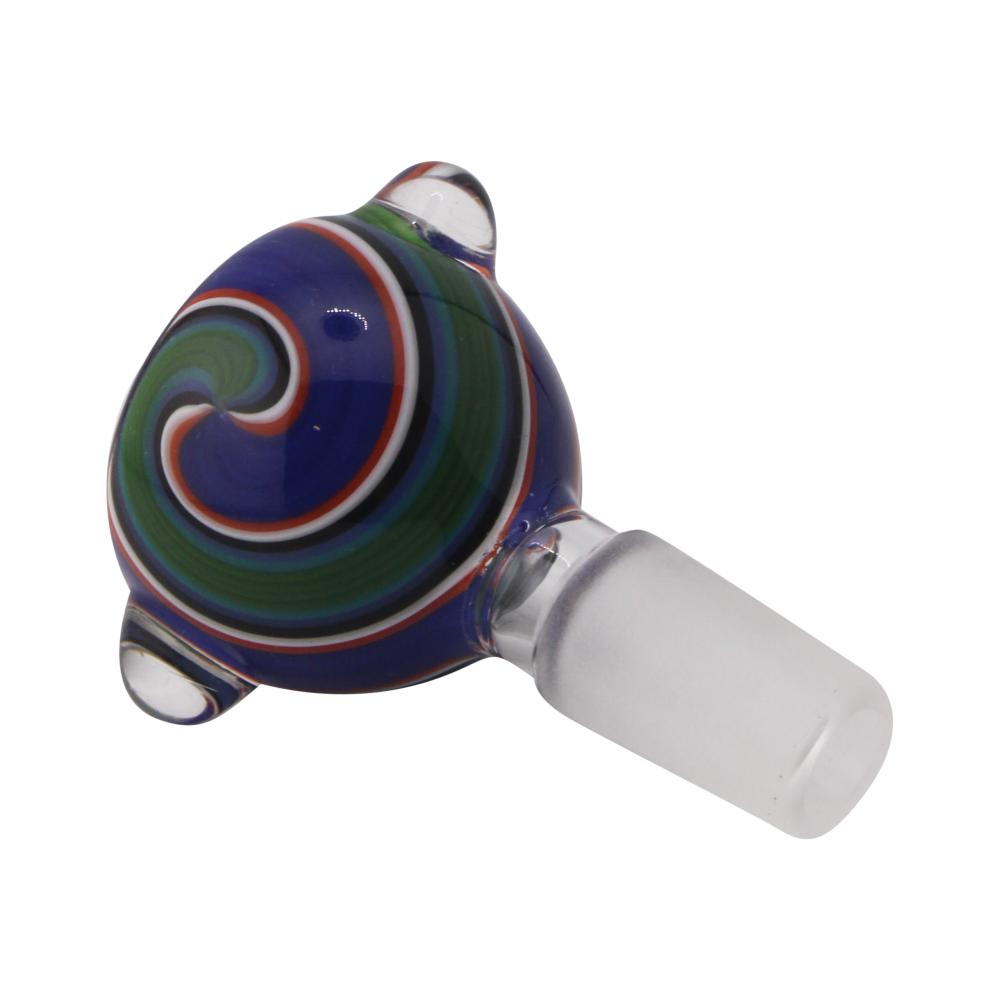 14 mm Male Wave Bowl With Handle-Blue