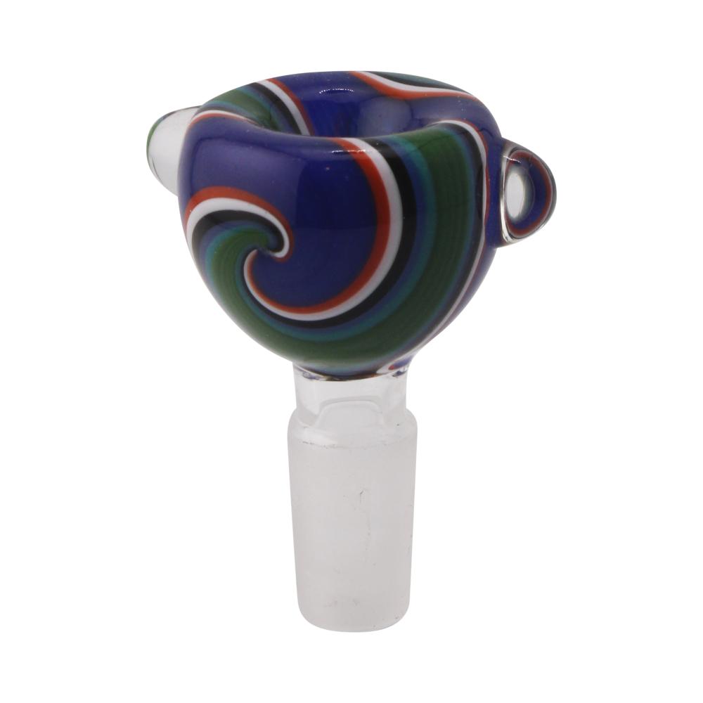 14 mm Male Wave Bowl With Handle-Blue